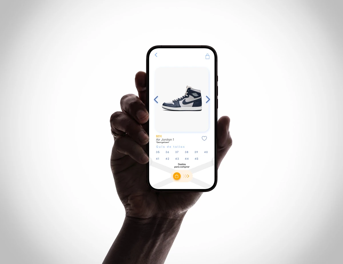 Ficha de producto con deslizar para comprar