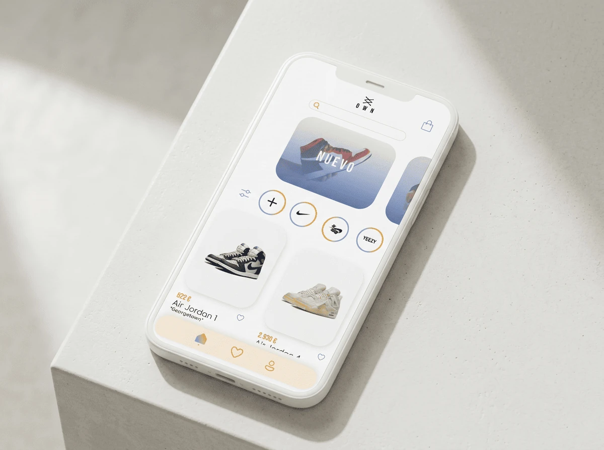 Home de la app Own, con productos nuevos