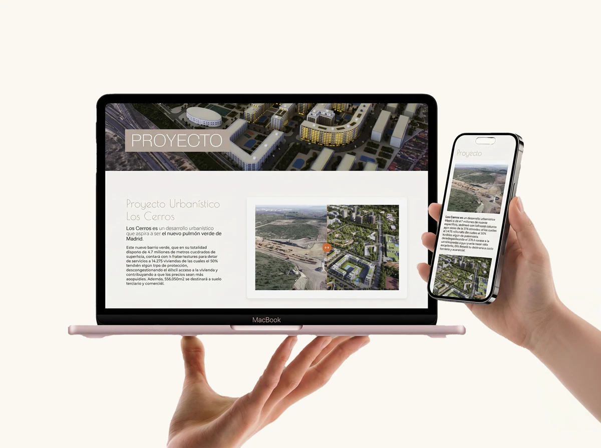 Página del proyecto urbanístico Los Cerros
