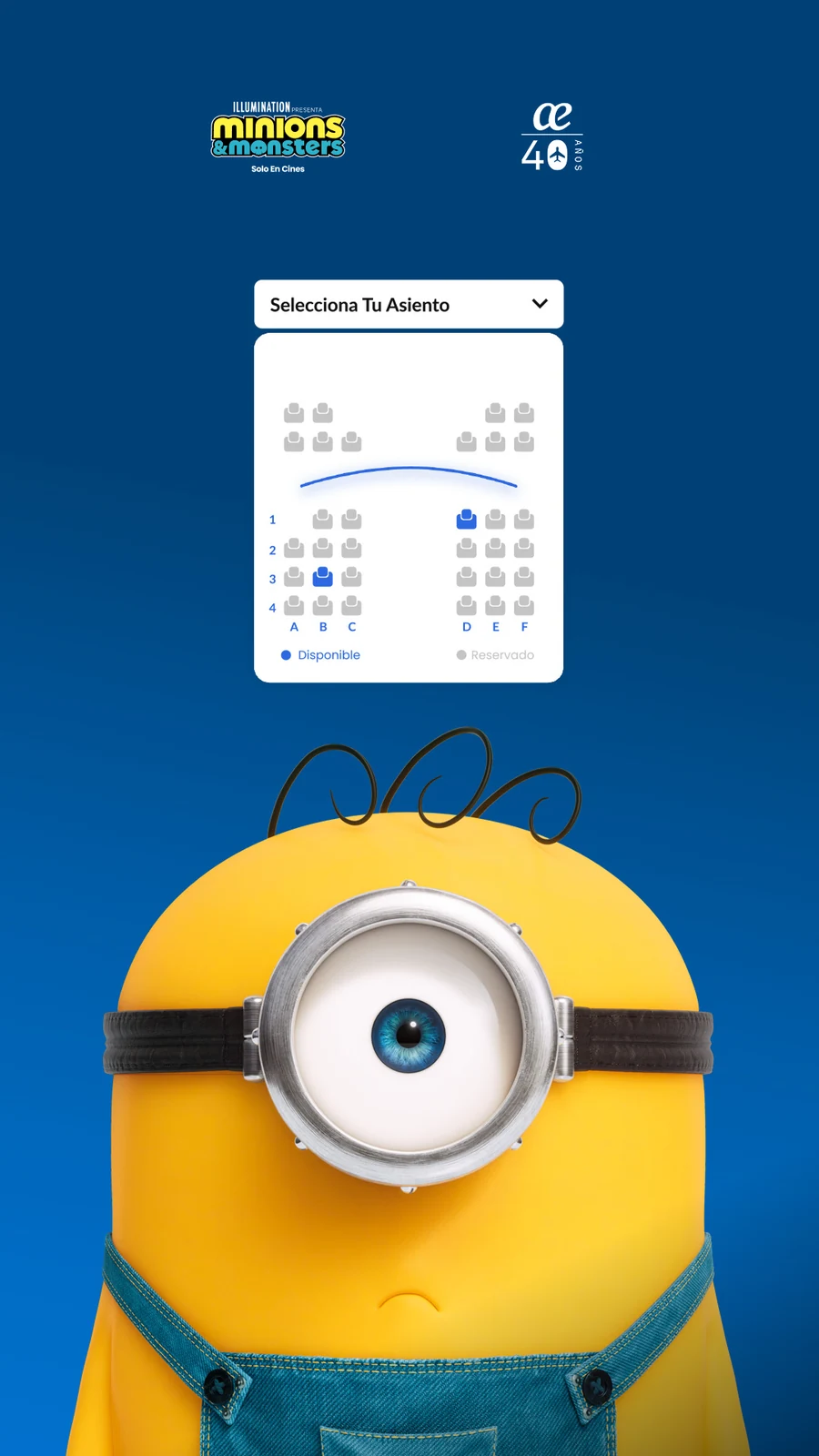 Selección de asiento con los Minions